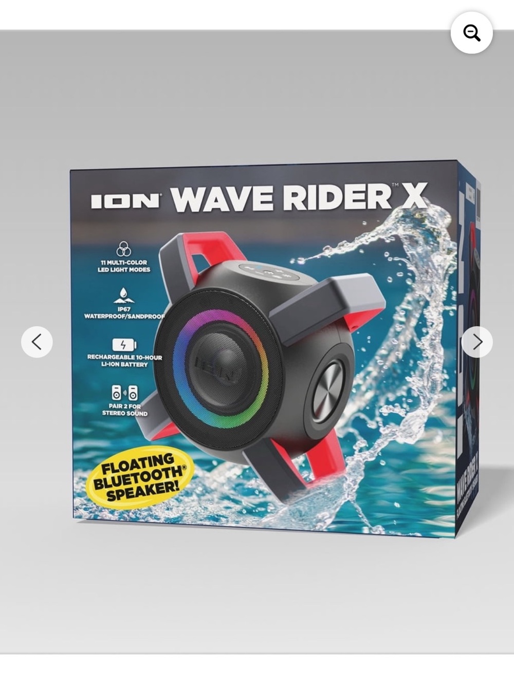 NWT - ION Wave Rider X waterproof Floating Bluetooth Speaker for pool, beaches